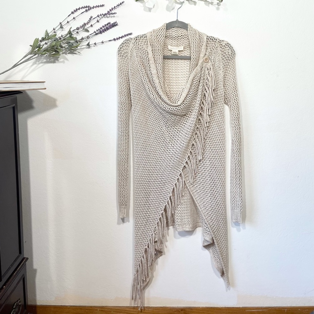 Love Stitch wrap fringe cardigan